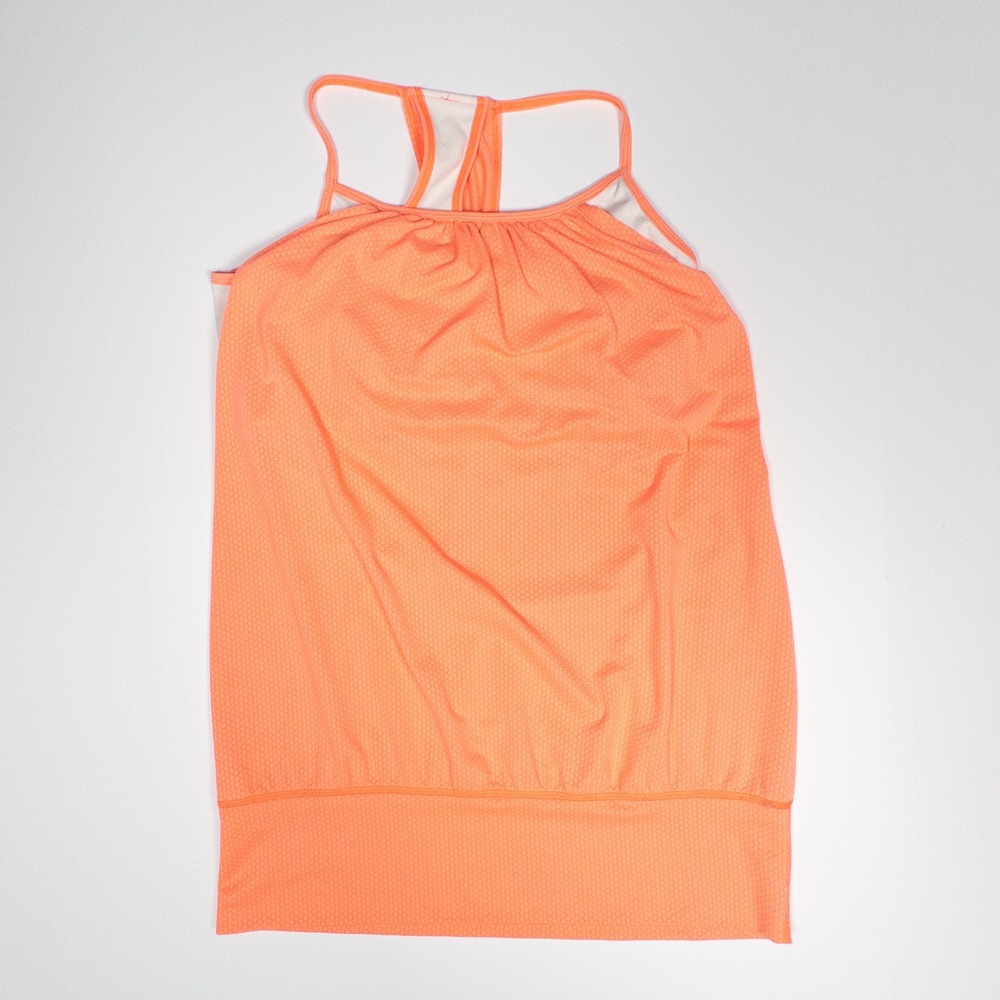 Lululemon Workout Tank Top Athletic Built-In Bra‎ Orange Activewear Fits Like 8